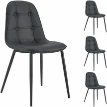 Idimex Esszimmerstuhl Alvaro Kunstleder schwarz 4er Set