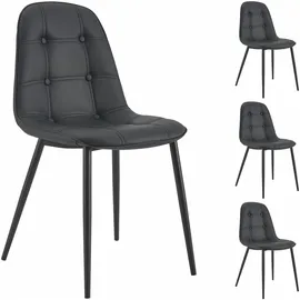 Idimex Esszimmerstuhl Alvaro Kunstleder schwarz 4er Set