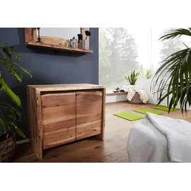 Massivmoebel24 PURE ACACIA 611 Badschrank 70 x 40 x 60 cm Beige Massivholz