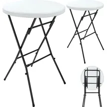CASARIA Stehtisch Ø 72 x 110 cm Weiß