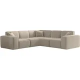 Fun Möbel Ecksofa Designersofa CELES PREMIUM in Stoff Opera Velvet Beige Seite Universal