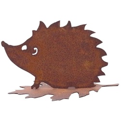 440s Gartenfigur 440s Rost-Igel auf Laub-Platte ca. 18 cm H, (Stück) braun