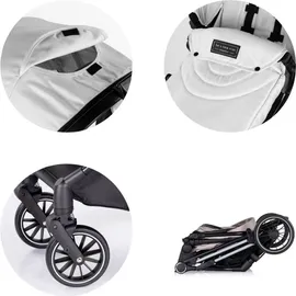 Chipolino Kinderwagen Aura 3 in 1, Autositz, Babywanne, Wickeltasche, bis 22 kg hellbraun