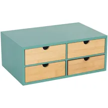 Relaxdays Schreibtisch Organizer 33x14x21 cm Mint/Natur 4 St.