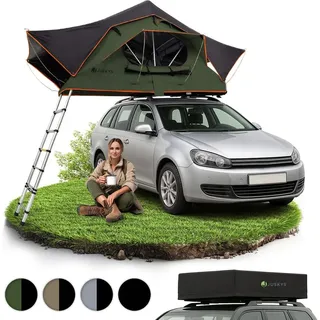 Juskys Autodachzelt Lago 120 x 210 cm Schwarz / Olivgrün