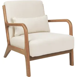Beliani Sessel Skovde Stoff 72 x 71 x 70 cm Beige mit Kissen