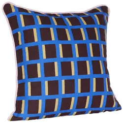 Hübsch Interior - Agenda Kissen, 50 x 50 cm, mehrfarbig / braun / blau