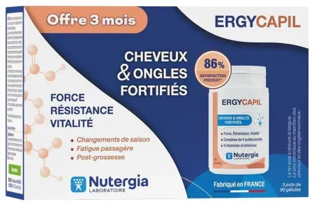 Nutergia Ergycapil Gestärkte Haare Und Nägel 3x90 Kapseln