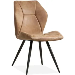 Maxfurn Tesla Dining Stuhl Metall/Softyl-Mikrofaser - Schwarz