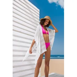 Pareo LASCANA "Modetuch", Damen, weiß, Stoff, Viskosemischung, unifarben, Glitzerstreifen, feminin,modisch, Modetücher, Strandtuch, Überwurf mit Glitzerdetails