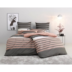 Bettwäsche Majoran in Gr. 135×200, 155×220 oder 200×200 cm, H.I.S, Linon, 2 teilig, gestreifte Bettwäsche in verschiedenen Qualitäten beige 1 St. x 135 cm x 200 cm