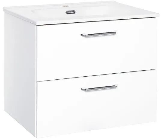 Badmöbel-Set NOA, weiß Hochglanz, 2 Auszüge, Breite 615 x 515 x 470 mm