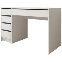 Mirjan24 Schreibtisch Ada, 5 Universale Schubladen Schülerschreibtisch Computertisch Kinderschreibtisch Arbeitstisch PC-Tisch Jugendzimmer Kinderzimmer (Weiß)