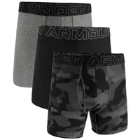 Under Armour Herren 3er Pack - Performance Tech Boxer Briefs, Camouflage, Stretch Schwarz/Grau XL