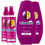 Schauma Sprühpflege Fresh it Up! (2x200 ml) Hitzeschutz intensive Geschmeidigkeit & Schwarzkopf Pflege-Spülung Fresh it up! (2x250 ml) pflegt Haarspitzen verleiht Geschmeidigkeit