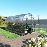 klasika greenhouses Klasika Slim Gewächshaus verzinkt Transparent HKP 6 mm 8 m2