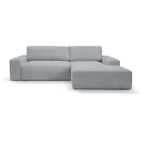 WERK2 Ecksofa »Hugo-L L-Form«, Design Ecksofa in Cord mit Schlaffunktion & Bettkasten, grau