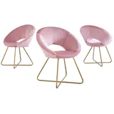 HOME DELUXE Stuhl Samtstuhl SELESA mit Beistelltisch MASEI, Esszimmerstuhl Stuhl Samtstuhl Samt Beistelltisch Tisch Couchtisch rosa