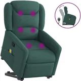 vidaXL Massagesessel mit Aufstehhilfe Stoff 95 x 100 x 0 cm Dunkelgrün