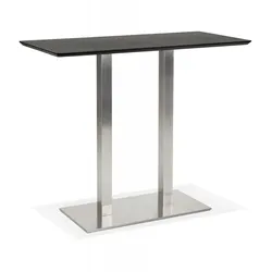 Hochtisch MAMBO BAR Schwarz Holz Metall | Stehtisch aus MDF mit Eschenfinish für Veranstaltungen | Modern Elegant | 150x70x100 cm | Kadima Design