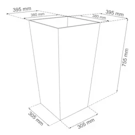 Prosperplast Blumentopf 40 x 40 x 75 cm schwarz