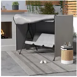 Outsunny Gartenmöbel-Schutzhülle Abdeckung für Gartenschaukel, Schutzhülle für Hollywoodschaukel (Sonnenschutz, 1-St., Abdeckhaube), Oxford, Grau, 205 x 124 x 164 cm grau 205x124x164 | 205 cm x 205 cm x 164 cm