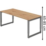 Hammerbacher Schreibtisch R-Serie asteiche/graphit, höhenverstellbar, 180 x 65-85 x 80cm