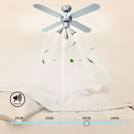 Bestron LED Deckenventilator 102 cm Silber