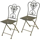 Hti-Living Lily Gartenstuhl 43 x 54 x 92 cm braun 2 St.