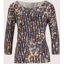 Madeleine Edler Druckpullover mit 3/4-Arm Wollweiß 44
