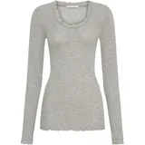 seamless basic Funktionstop SEAMLESS BASIC "Seamless Basic Top Cotton", Damen, Gr. S/M, grau melange, Obermaterial: 100% Baumwolle, Tops