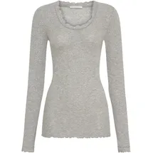 seamless basic Funktionstop SEAMLESS BASIC "Seamless Basic Top Cotton", Damen, Gr. S/M, grau melange, Obermaterial: 100% Baumwolle, Tops