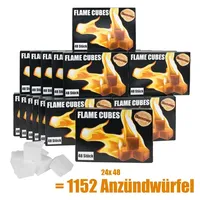 FLAMEUP 1152x Grill Kamin Kohle Ofen Anzünder Anzündwürfel Kaminanzünder