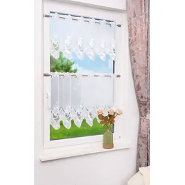 Plauener Spitze® Scheibengardine Plauener Spitze - Röschen " (Bx H) 162cm * 45cm" weiß/Weiß