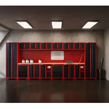 feistos Werkstattschrank Metall 6 Fächer Rot/Schwarz