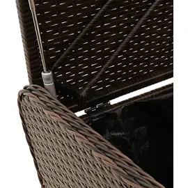vidaXL Sitzbank mit Stauraum & Kissen Braun 115x51x52 cm Poly Rattan