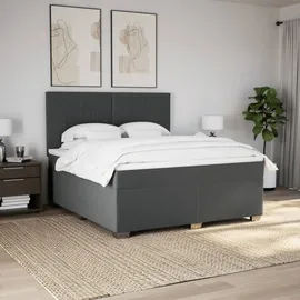vidaXL Boxspringbett 180 x 200 cm Dunkelgrau
