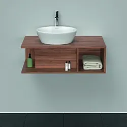 Duravit D-Neo Waschtisch-Unterschrank DE492807979 80 x 55 cm, Nussbaum Natur, wandhängend, 1 Fach, 1 Konsolenplatte