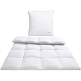 Balette Daunenbettdecke + Kopfkissen »140 Jahre Balette, in 5 Wärmeklassen, Made in Germany, Downpass« Bettwaren-Set, 135x200 oder 155x220 cm & Kissen 80x80 cm weiß