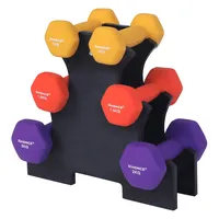 Songmics Hantel-Set Kurzhantel Set 2 x 1 kg, 2 x 1,5 kg, 2 x 2 kg gelb / orange / lila