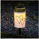 MARELIDA LED Solar Grablicht Herz 12 cm weiß