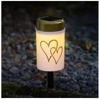 MARELIDA LED Solar Grablicht Herz 12 cm weiß