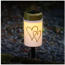 MARELIDA LED Solar Grablicht Herz 12 cm weiß