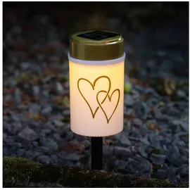 MARELIDA LED Solar Grablicht Herz 12 cm weiß