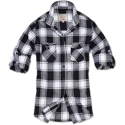 Brandit Amy Flanell Ladies Hemd, schwarz-weiss, Größe L für Frauen