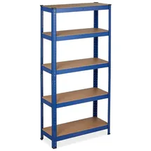 Relaxdays Blaues Schwerlastregal 875 kg Blau,Hellbraun,Schwarz