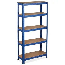 Relaxdays Blaues Schwerlastregal 875 kg Blau,Hellbraun,Schwarz