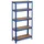 Relaxdays Blaues Schwerlastregal 875 kg Blau,Hellbraun,Schwarz