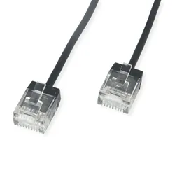 ROLINE UTP DataCenter Patchkabel Kat.6A (Class EA), LSOH, slim, extra kurzer Stecker, schwarz, 1 m