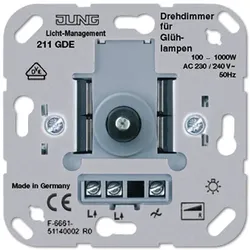 JUNG 211 GDE, Drehschalter, Metallisch, 230/240 V, 50 Hz